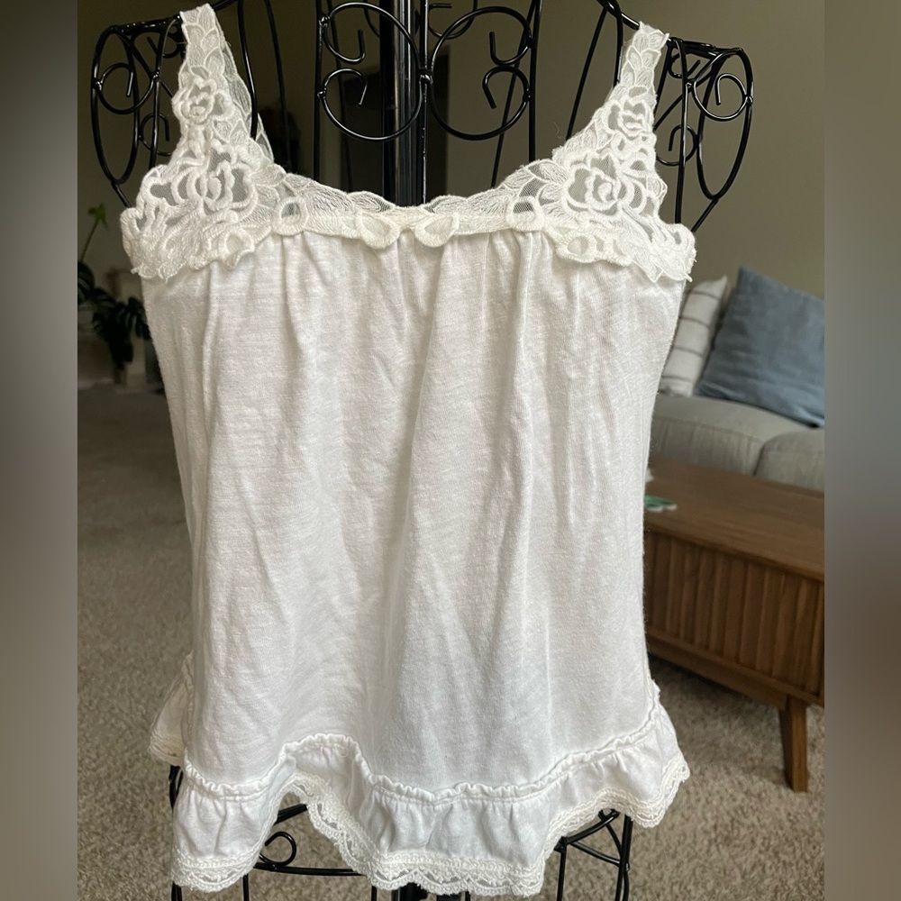 Abercrombie & Fitch White Lace Tank Top XS
